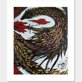 Golden dragon Posters and Art